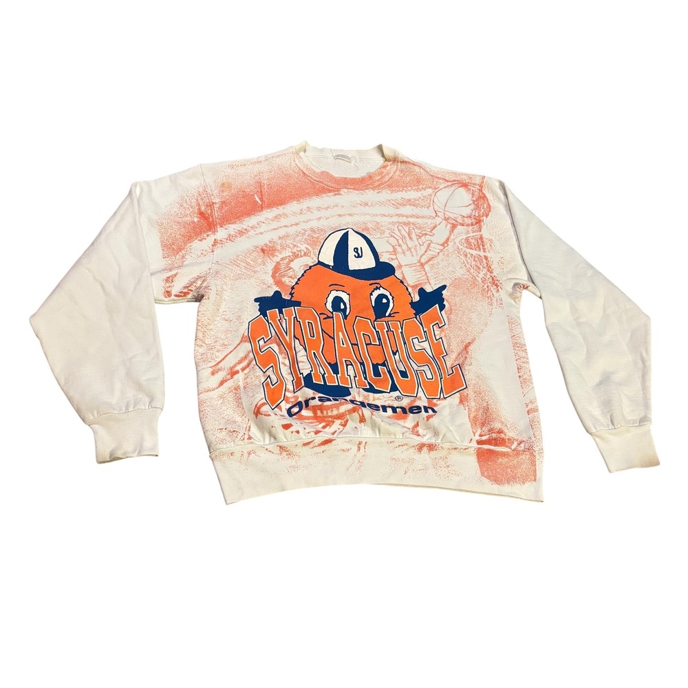 Vintage Syracuse Orangemen Mascot Basketball‎ Graphic Sweatshirt Pullover